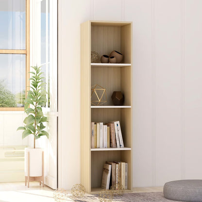 Libreria Bianca e Rovere Sonoma 40x30x151,5cm Legno Multistrato