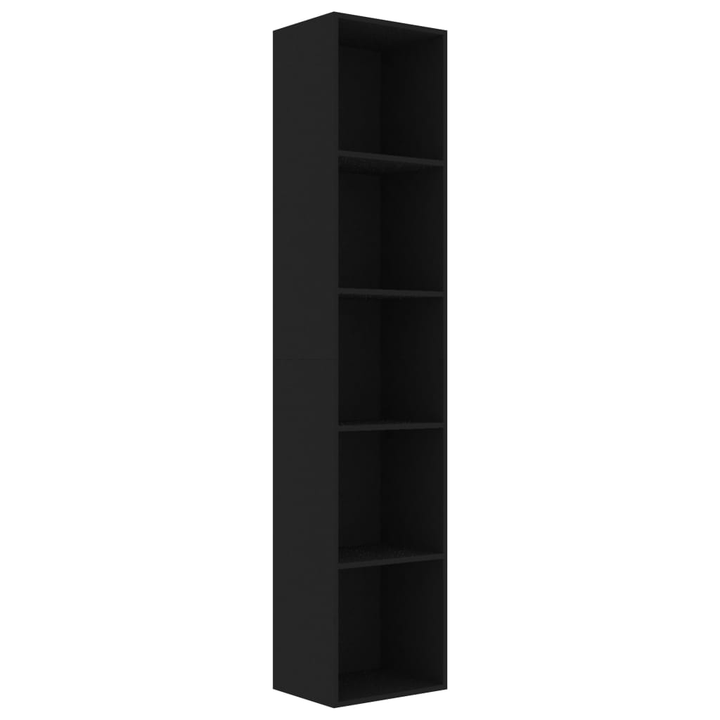 Libreria Nera 40x30x189 cm in Legno Multistrato
