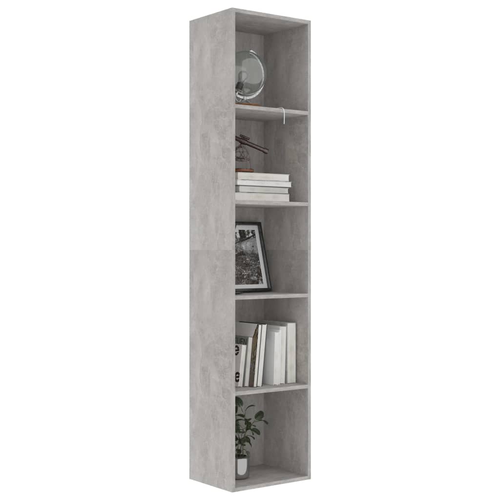 Libreria Grigio Cemento 40x30x189 cm in Legno Multistrato
