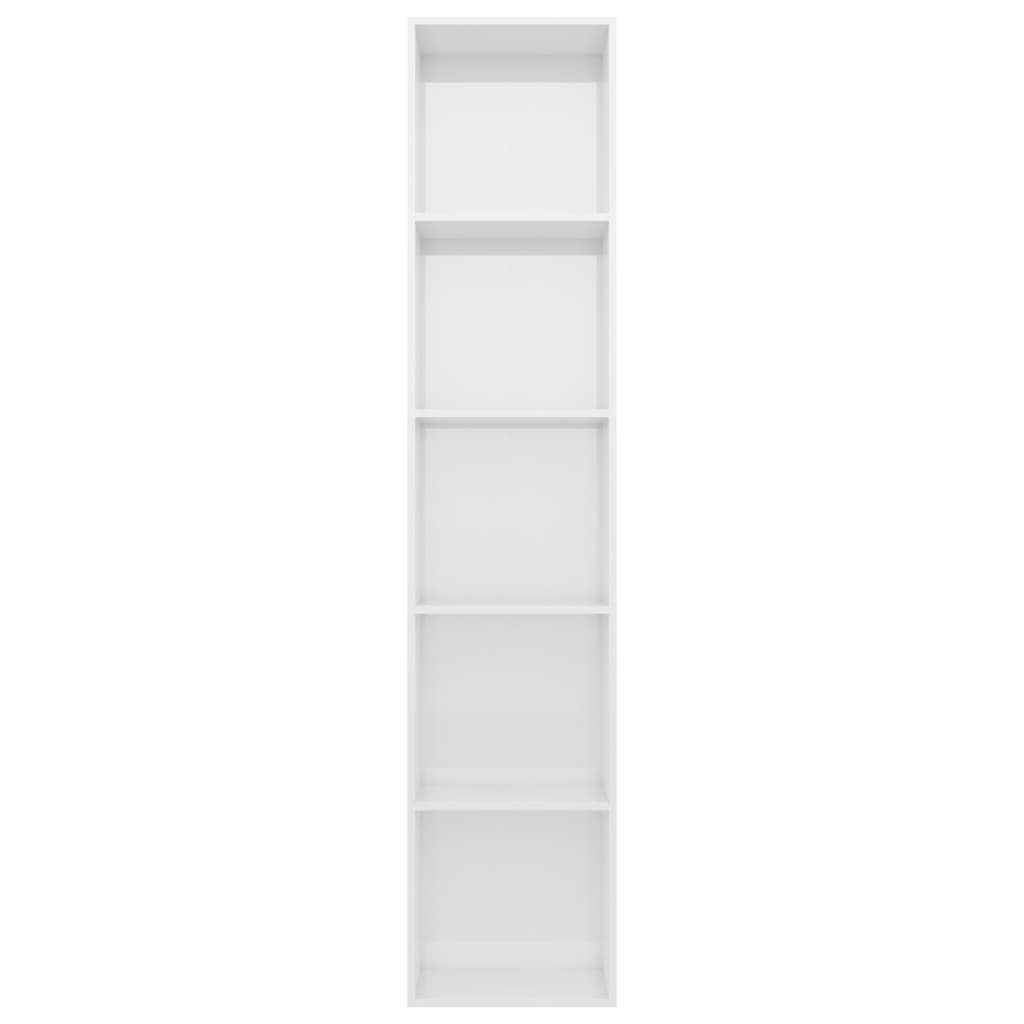 Libreria Bianco Lucido 40x30x189 cm in Legno Multistrato