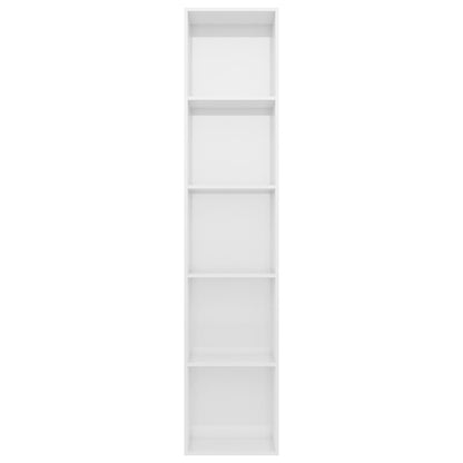 Libreria Bianco Lucido 40x30x189 cm in Legno Multistrato