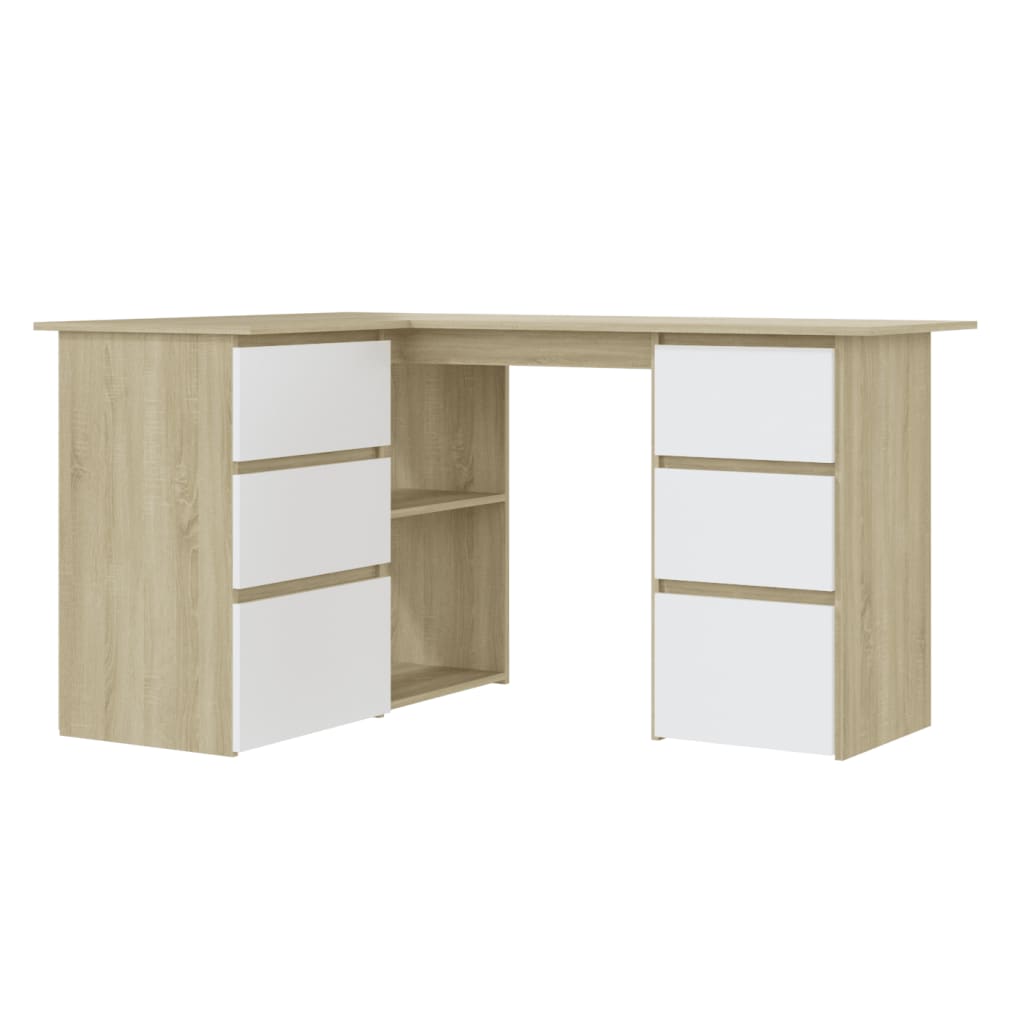 Scrivania Angolo Rovere Sonoma 145x100x76 cm Legno Multistrato