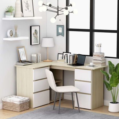 Scrivania Angolo Rovere Sonoma 145x100x76 cm Legno Multistrato