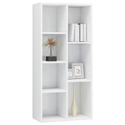 Libreria Bianco Lucido 50x25x106 cm in Legno Multistrato