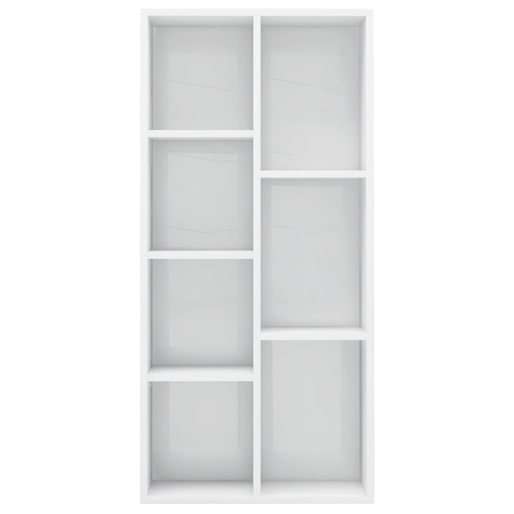 Libreria Bianco Lucido 50x25x106 cm in Legno Multistrato