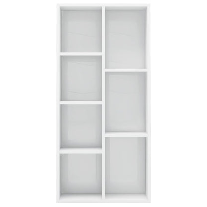 Libreria Bianco Lucido 50x25x106 cm in Legno Multistrato