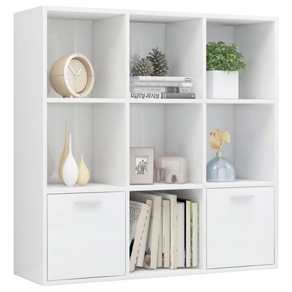 Libreria Bianco Lucido 98x30x98 cm in Legno Multistrato