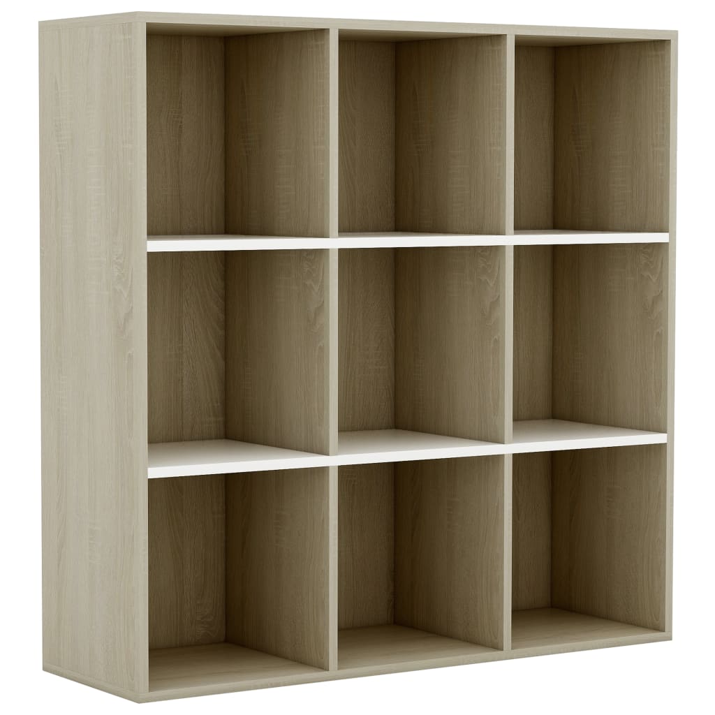 Libreria Bianca e Rovere Sonoma 98x29x97,5 cm Legno Multistrato