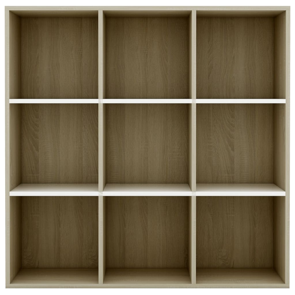 Libreria Bianca e Rovere Sonoma 98x29x97,5 cm Legno Multistrato