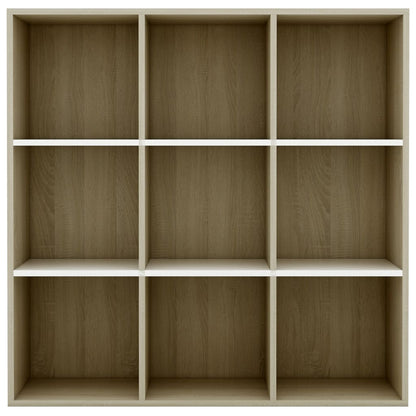 Libreria Bianca e Rovere Sonoma 98x29x97,5 cm Legno Multistrato