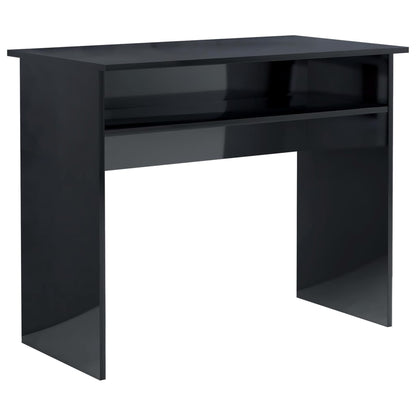 Scrivania Nero Lucido 90x50x74 cm in Legno Multistrato