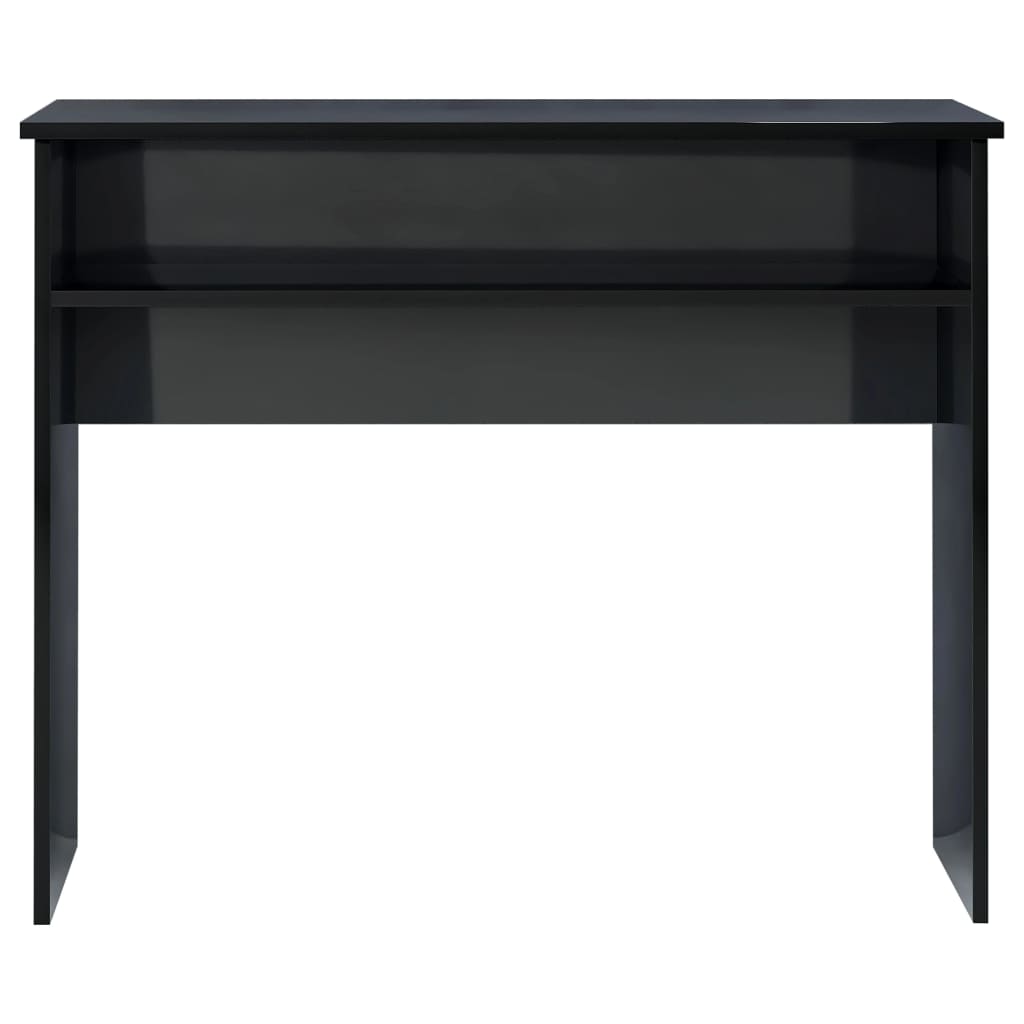 Scrivania Nero Lucido 90x50x74 cm in Legno Multistrato