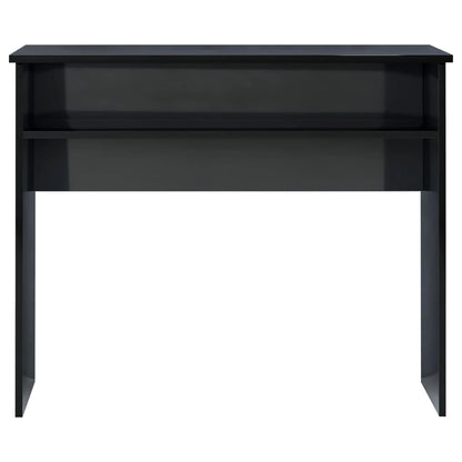 Scrivania Nero Lucido 90x50x74 cm in Legno Multistrato