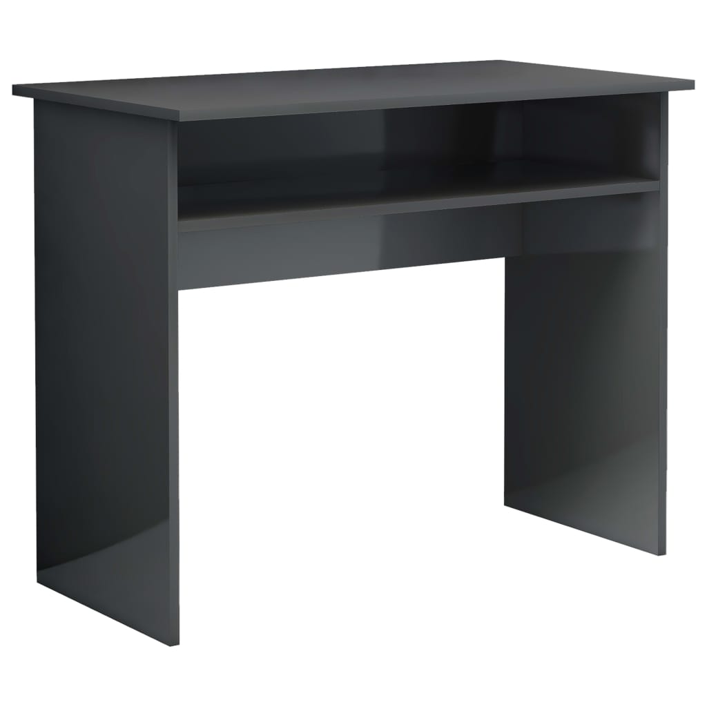 Scrivania Grigio Lucido 90x50x74 cm in Legno Multistrato