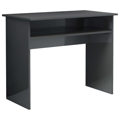 Scrivania Grigio Lucido 90x50x74 cm in Legno Multistrato