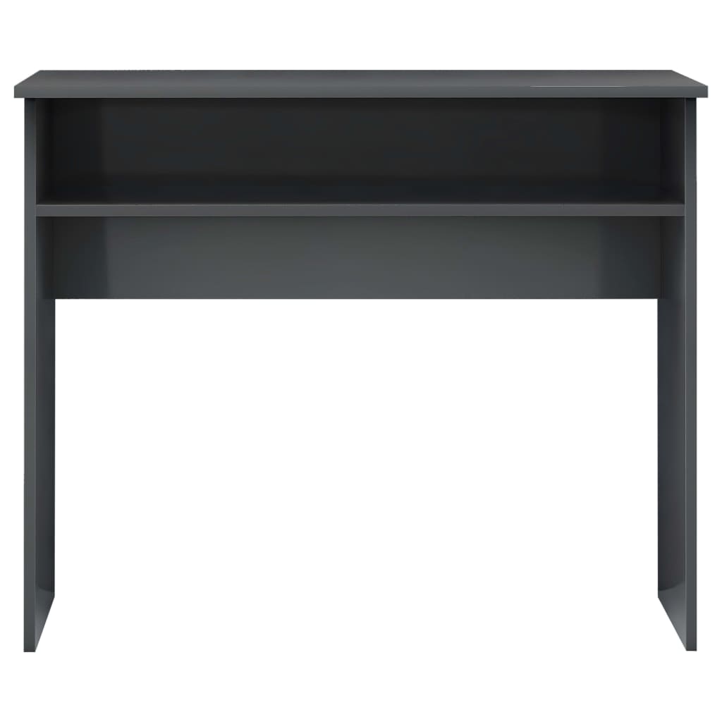 Scrivania Grigio Lucido 90x50x74 cm in Legno Multistrato