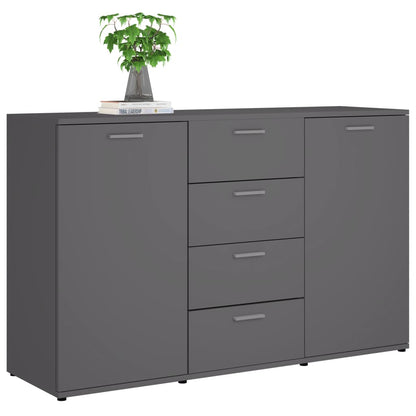 Credenza Grigia 120x35,5x75 cm in Legno Multistrato