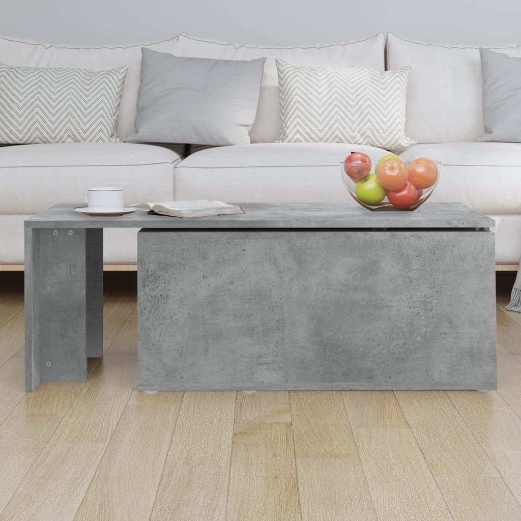 Tavolino Salotto Grigio Cemento 150x50x35 cm Legno Multistrato