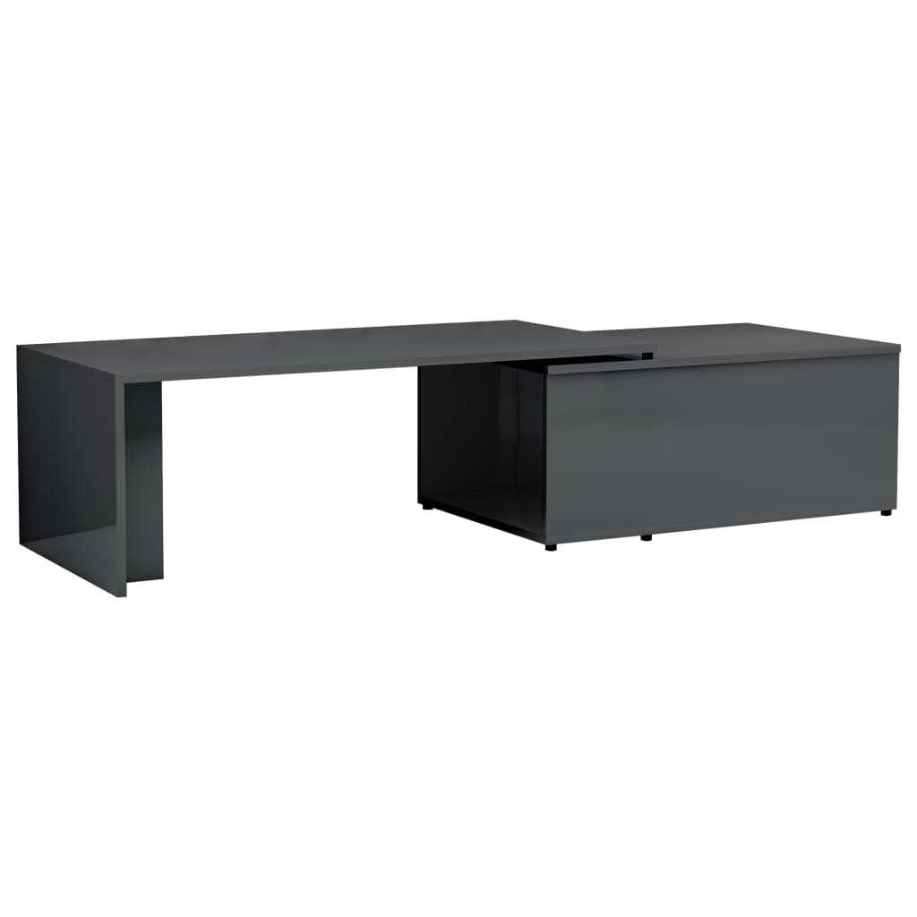 Tavolino da Salotto Grigio Lucido 150x50x35cm Legno Multistrato