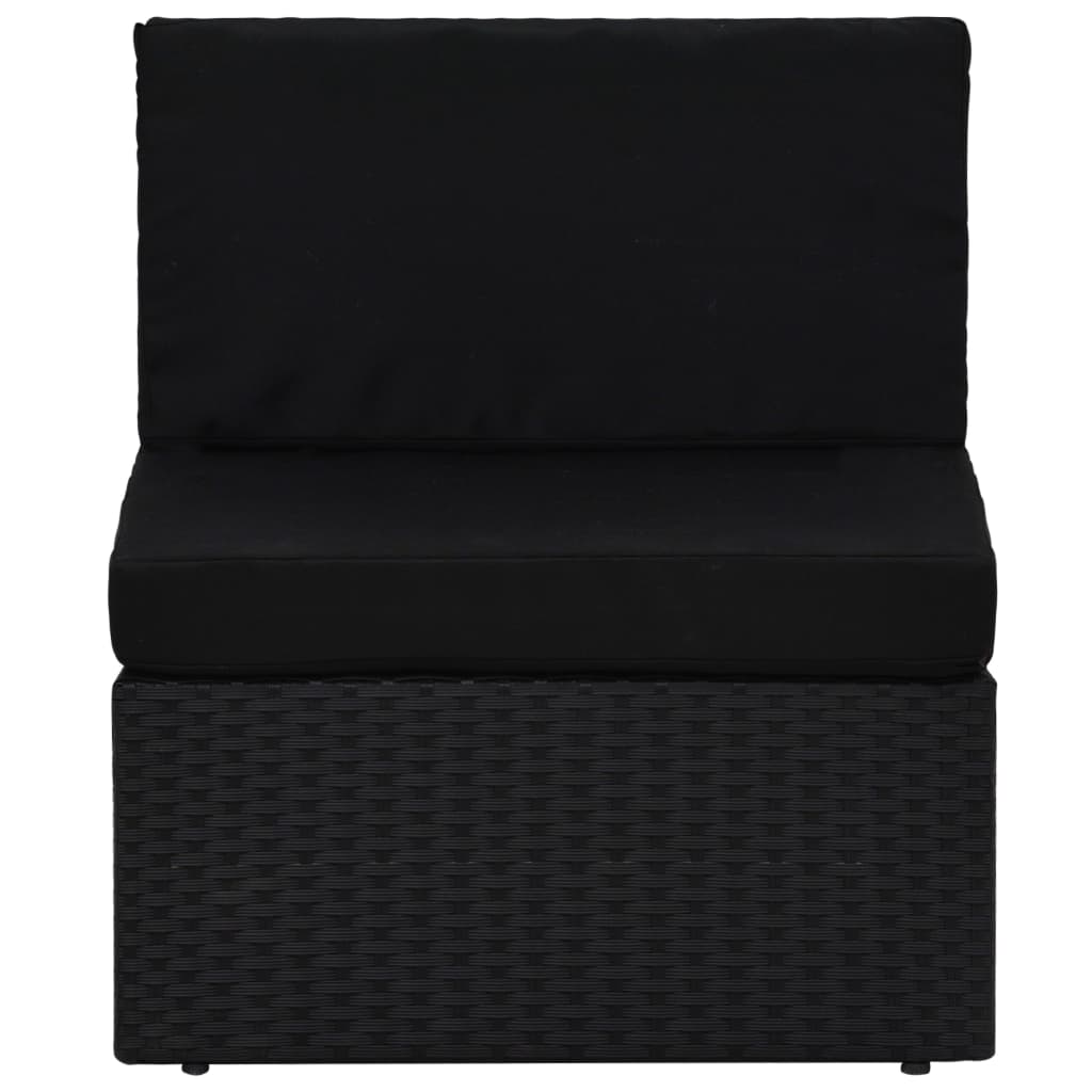 Seduta Centrale Modulare in Polyrattan Nero