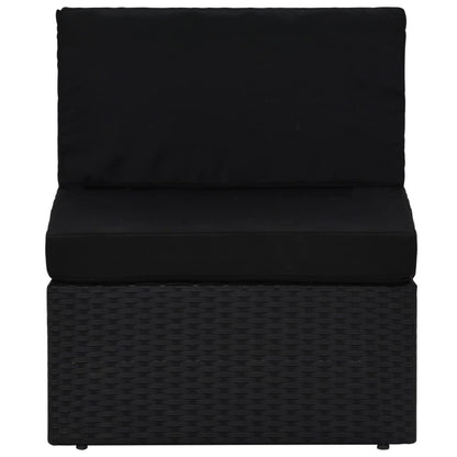 Seduta Centrale Modulare in Polyrattan Nero