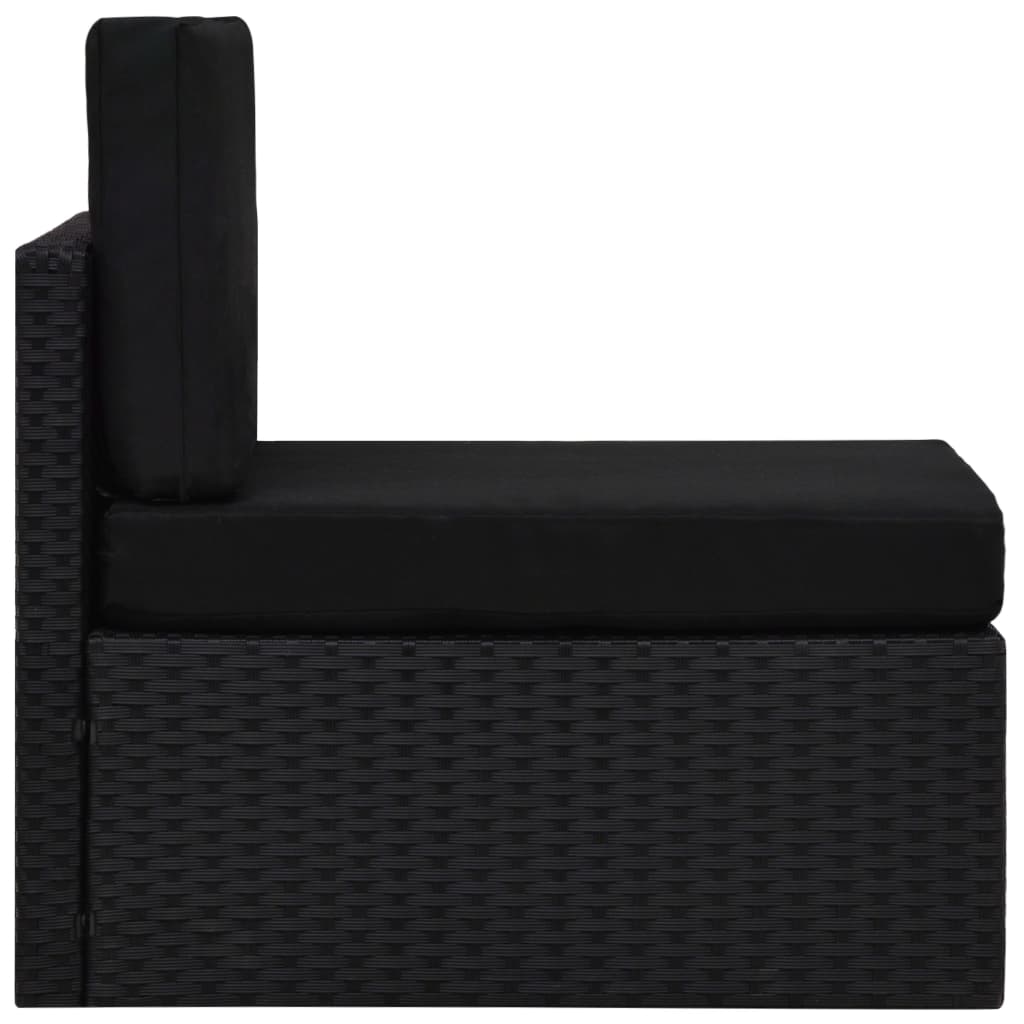 Seduta Centrale Modulare in Polyrattan Nero