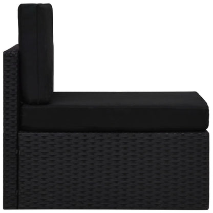 Seduta Centrale Modulare in Polyrattan Nero