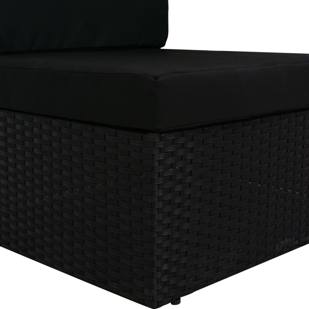 Seduta Centrale Modulare in Polyrattan Nero