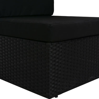Seduta Centrale Modulare in Polyrattan Nero