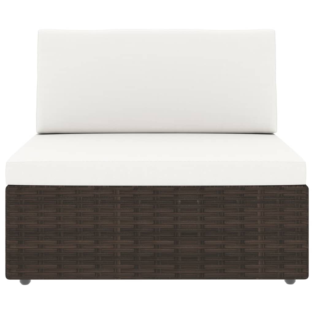 Seduta Centrale Modulare in Polyrattan Marrone