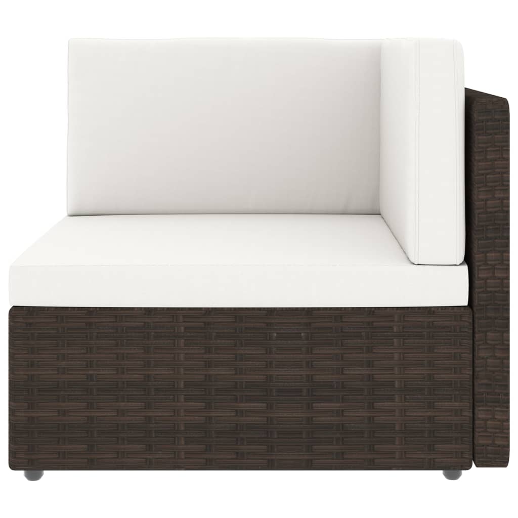 Divano ad Angolo Modulare in Polyrattan Marrone