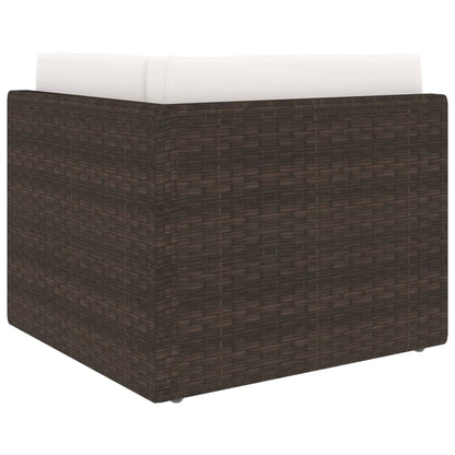 Divano ad Angolo Modulare in Polyrattan Marrone