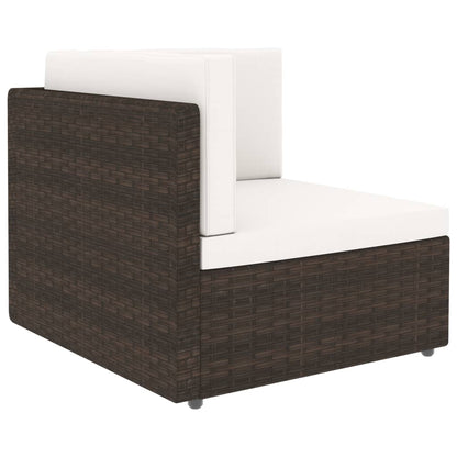 Divano Modulare a 2 Posti in Polyrattan Marrone