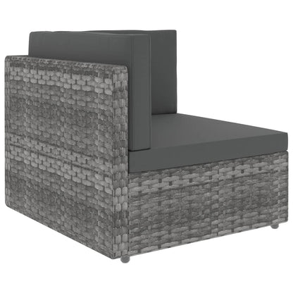 Divano ad Angolo Modulare in Polyrattan Grigio