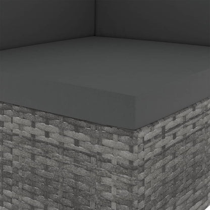 Divano ad Angolo Modulare in Polyrattan Grigio