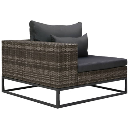 Set Divani da Giardino 2 pz con Cuscini in Polyrattan Grigio
