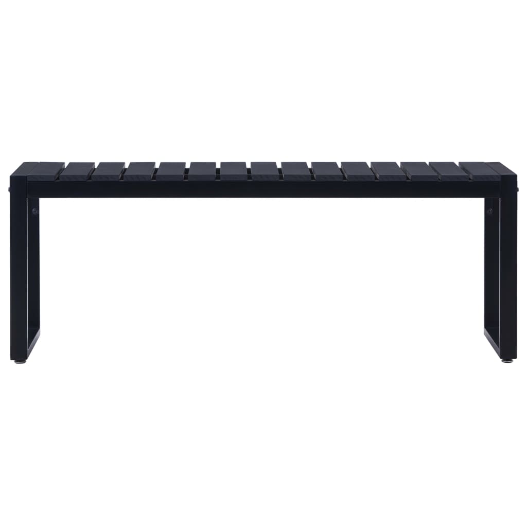 Panchina da Giardino 120,5 cm in Pannello PS Nero