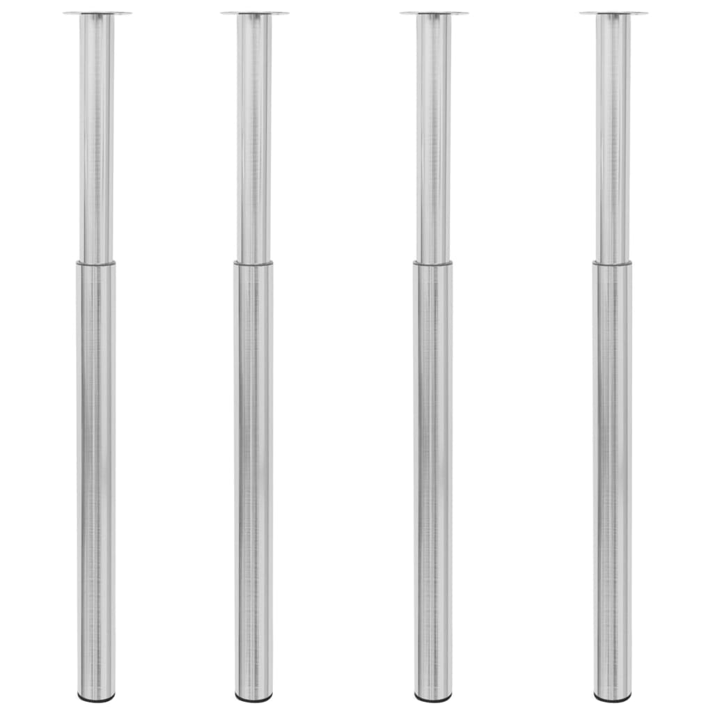 Gambe Telescopiche per Tavolo 4 pz Nichel Spazzolato 710-1100mm