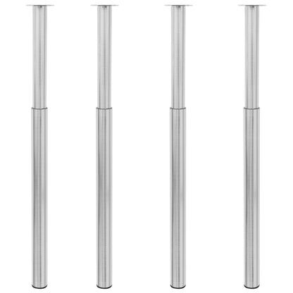 Gambe Telescopiche per Tavolo 4 pz Nichel Spazzolato 710-1100mm