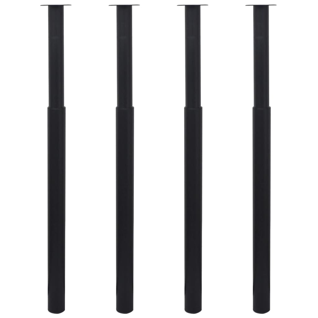Gambe Telescopiche per Tavolo 4 pz Nero 710-1100 mm