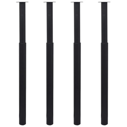 Gambe Telescopiche per Tavolo 4 pz Nero 710-1100 mm