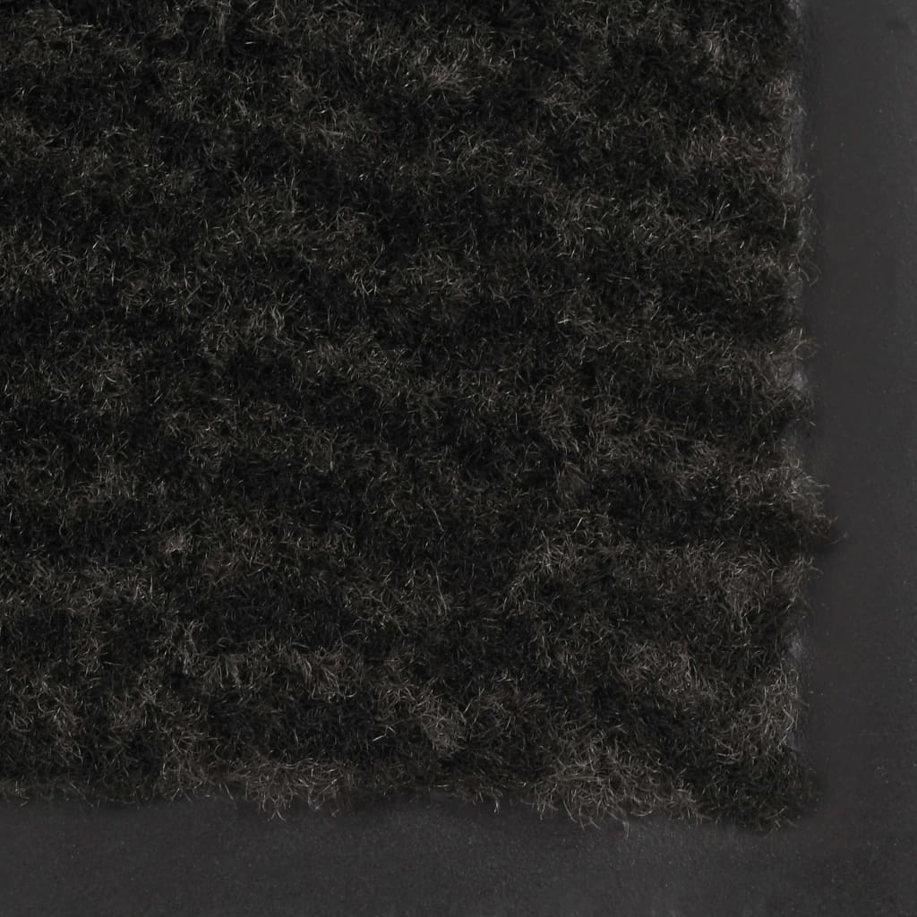 Tappeti Antipolvere 2 pz Rettangolari Trapuntati 80x120 cm Neri