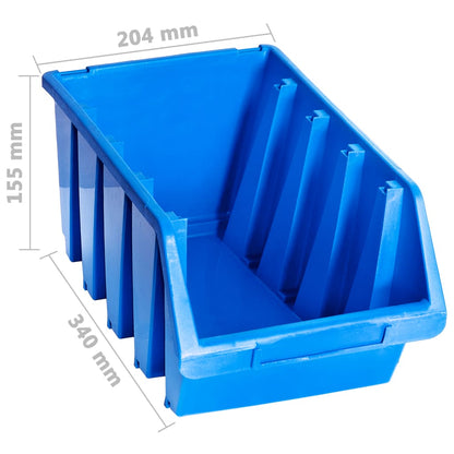 Contenitori Impilabili 14 pz Blu in Plastica