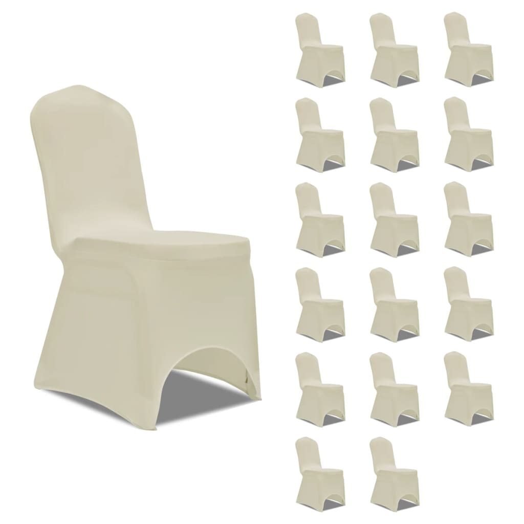 Coprisedie in Tessuto Elasticizzato Crema 18 pz