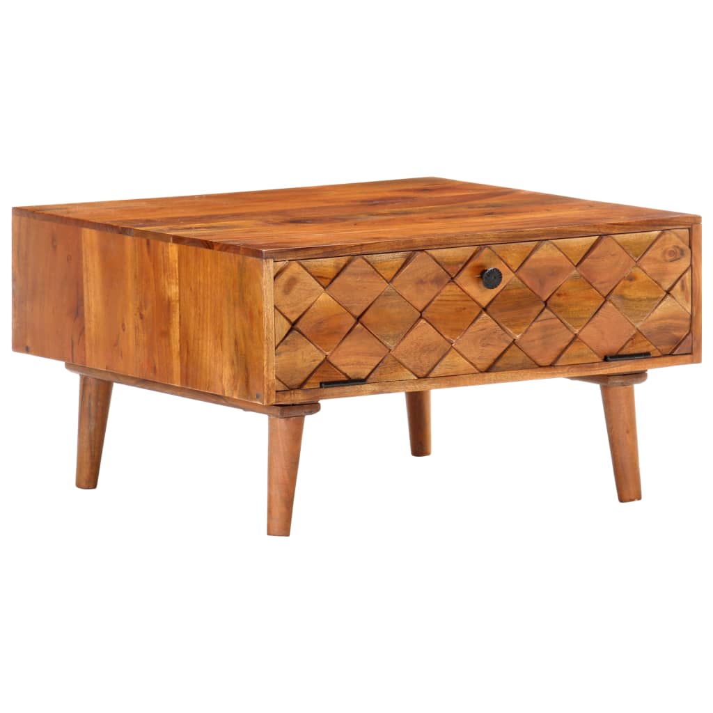 Tavolino da CaffÃ¨ 68x68x38 cm in Legno Massello di Acacia