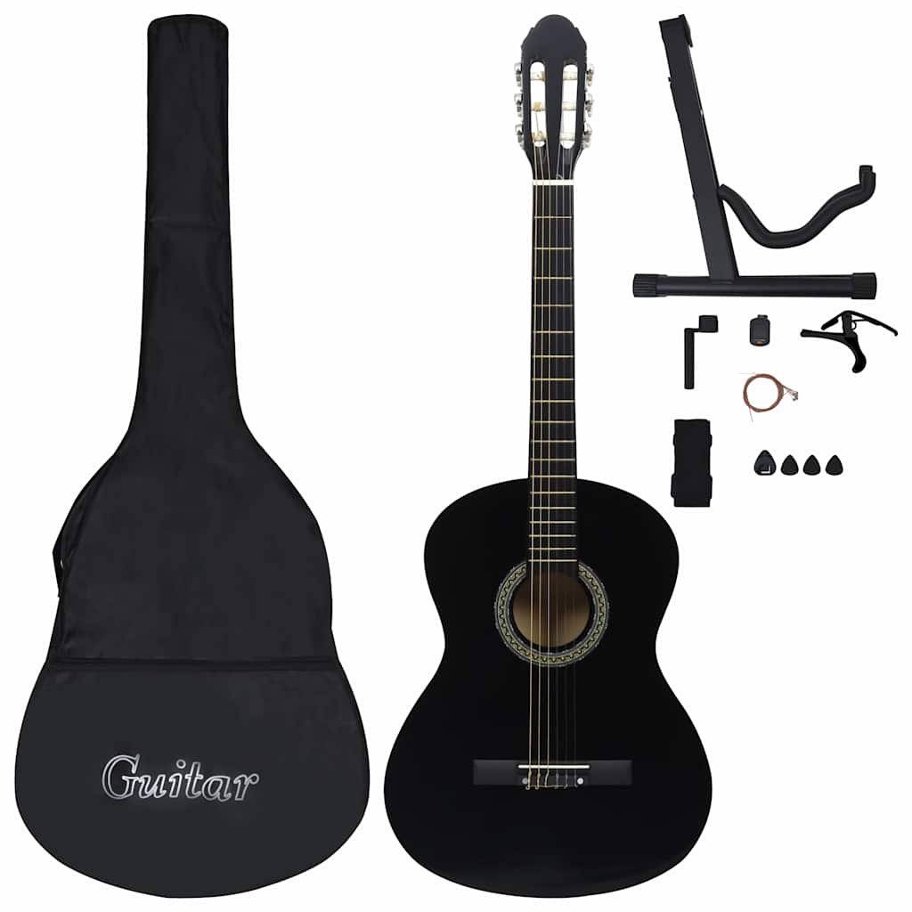 Set Chitarra Classica per Principianti 12 pz Nera 4/4 39"