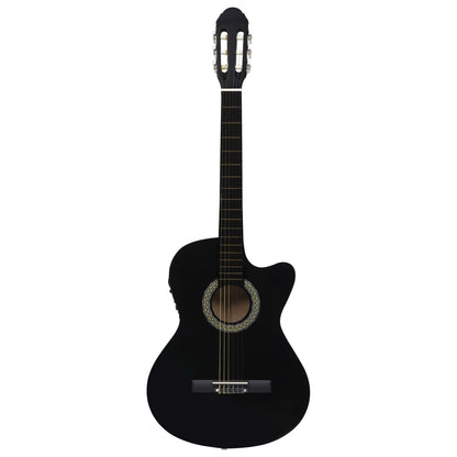 Chitarra Classica Western con Equalizzatore e 6 Corde Nera