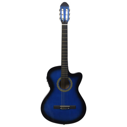 Chitarra Classica Western con Equalizzatore e 6 Corde Blu