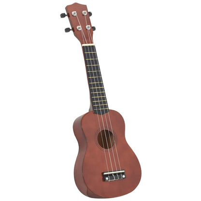 Set Ukulele Soprano con Borsa per Bambini Legno Naturale 21"