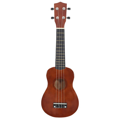 Set Ukulele Soprano con Borsa per Bambini Legno Naturale 21"